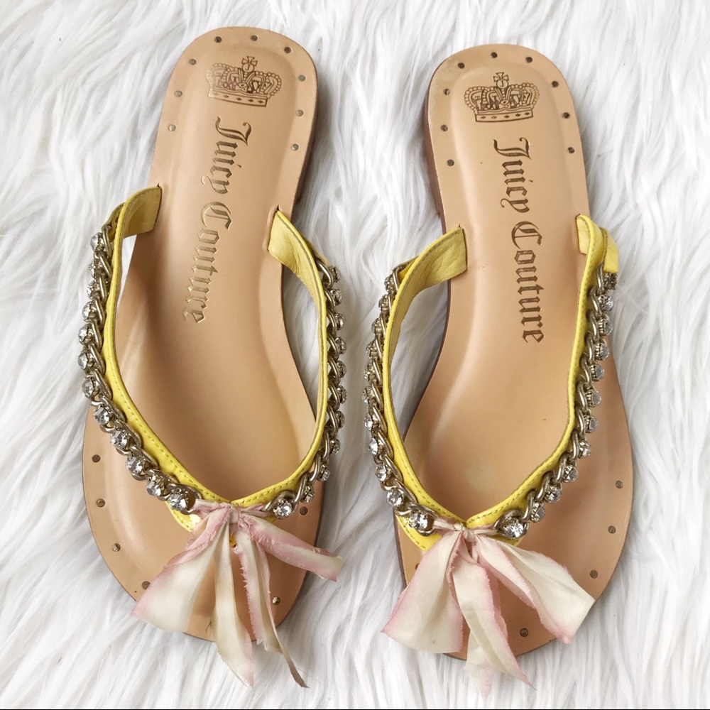 SOLD | Juicy Couture tan/yellow leather sandals - Picture 1 of 16
